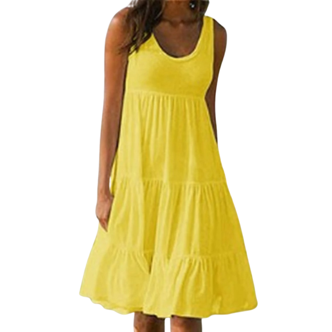 Boho-minikjole med volanger til kvinner