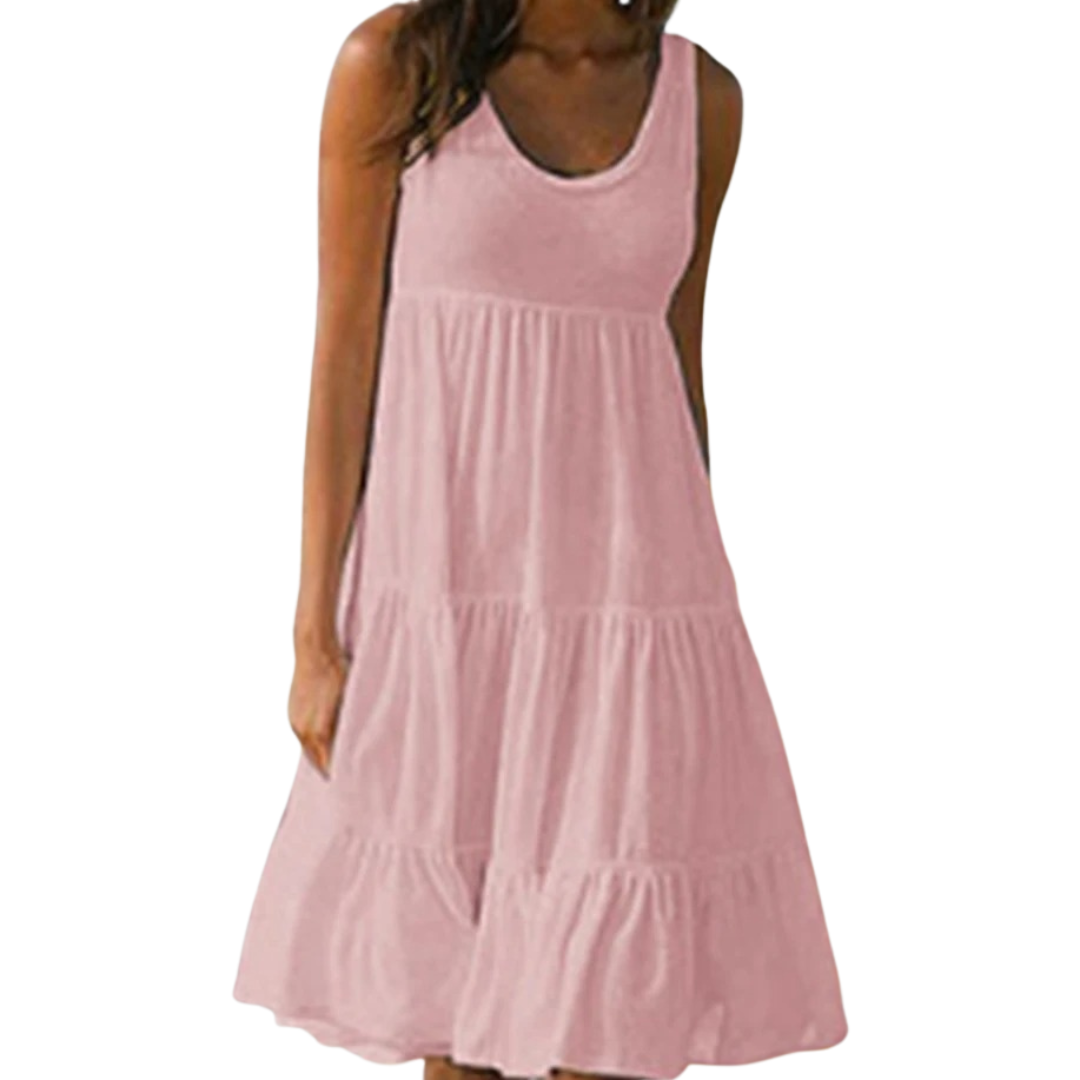 Boho-minikjole med volanger til kvinner