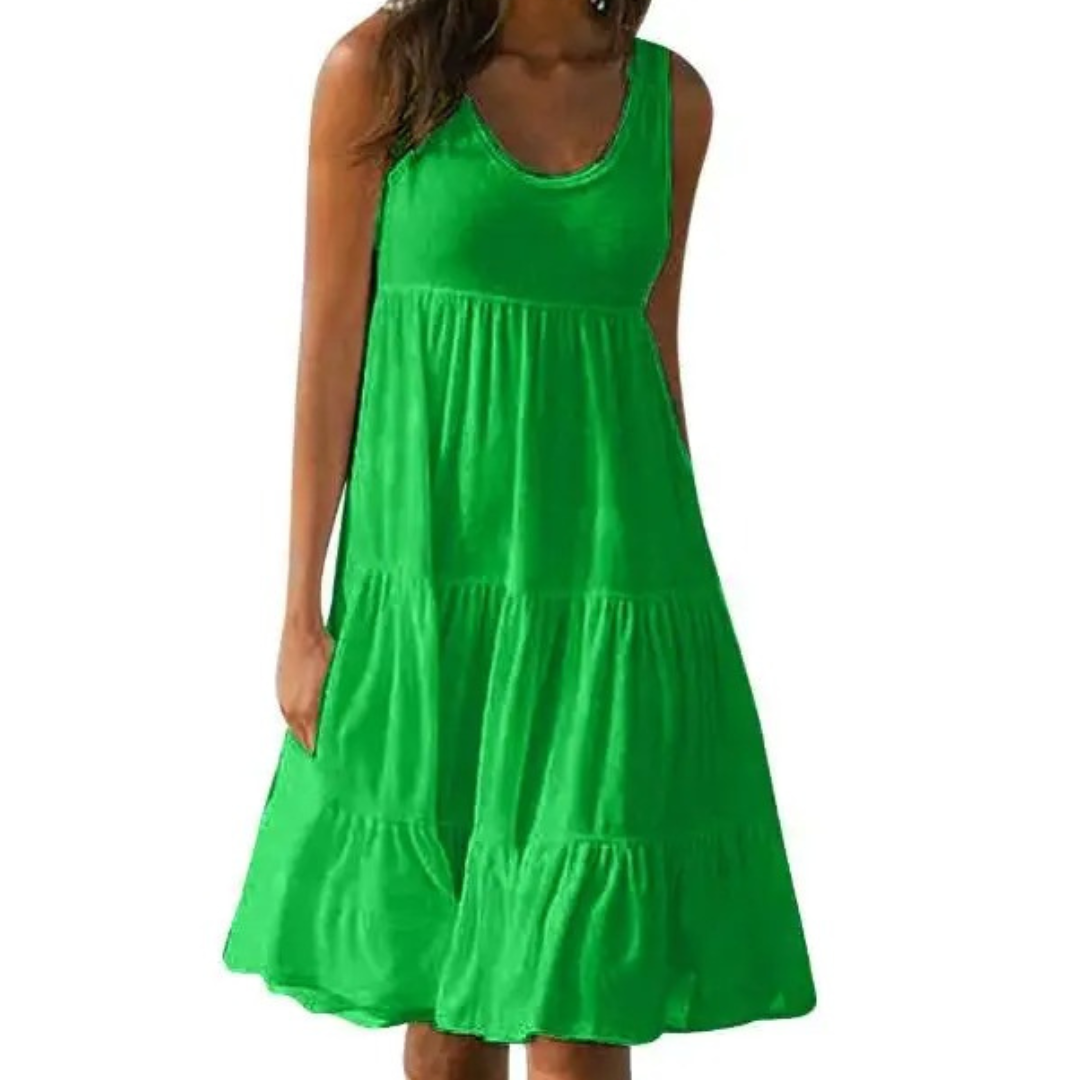 Boho-minikjole med volanger til kvinner