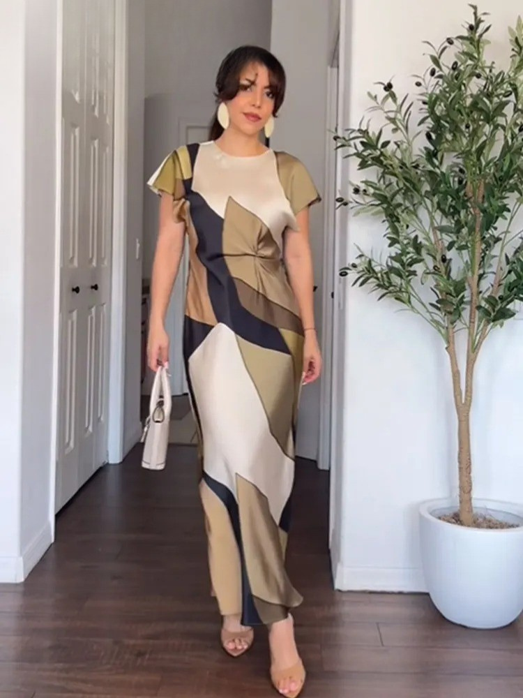 Vintage kjole med utskjæring for damer