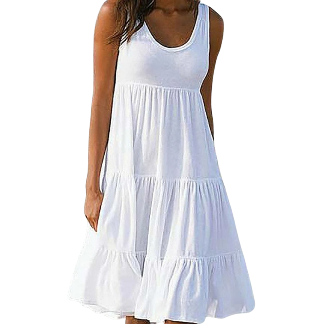 Boho-minikjole med volanger til kvinner