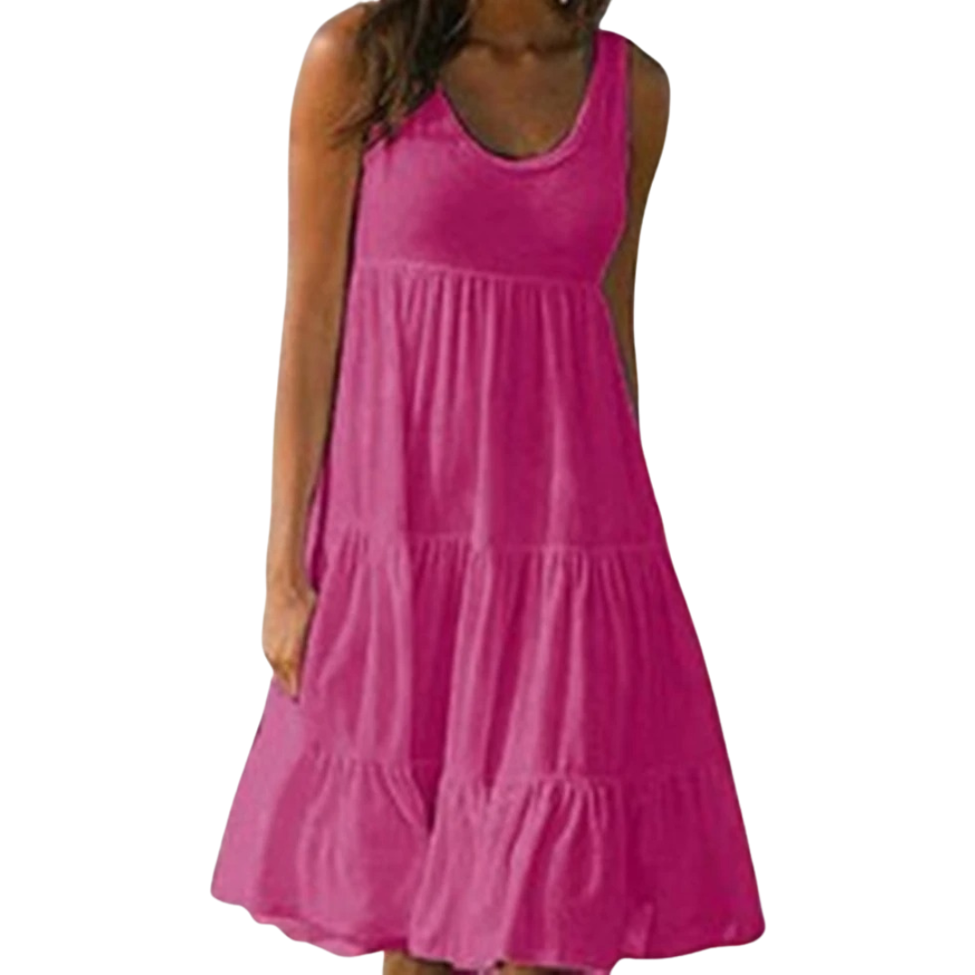 Boho-minikjole med volanger til kvinner